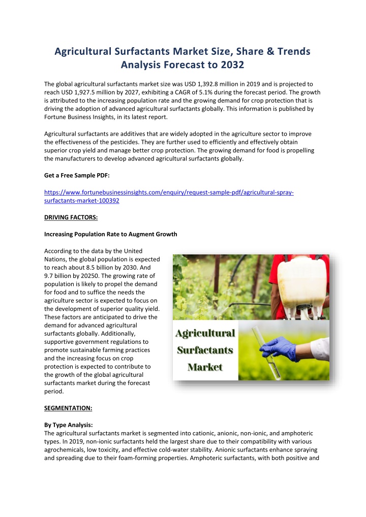 agricultural surfactants market size share trends n.w