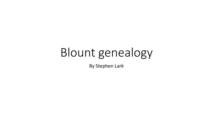blount genealogy n.w