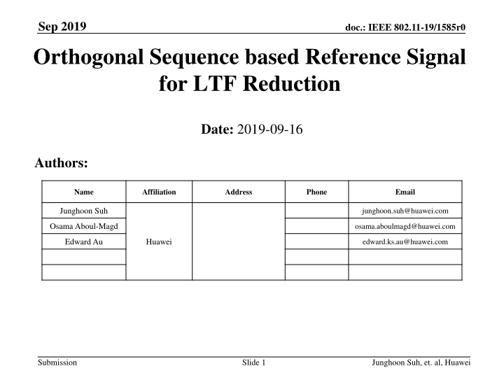 Orthogonal Sequence-based Reference Signal Design for Multi-Stream Channel Estimation