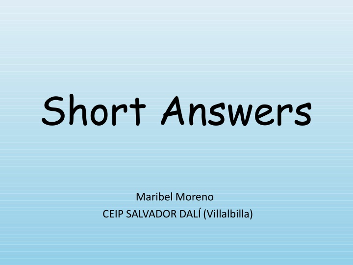 Short Answers in English Grammar