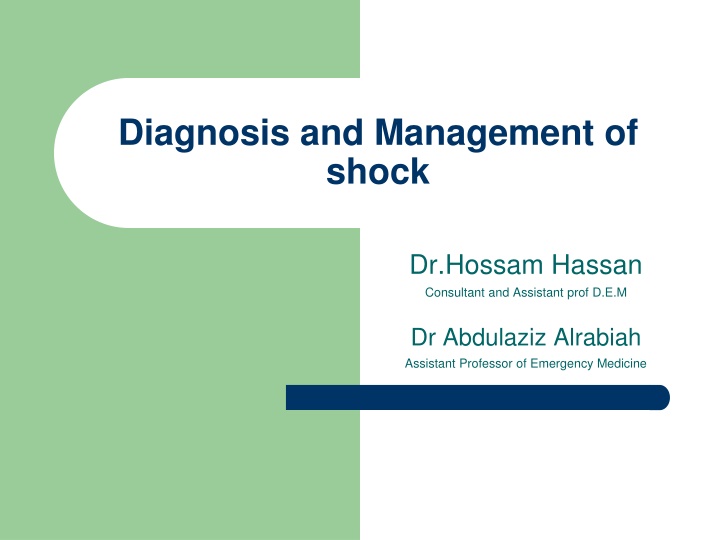 diagnosis and management of shock n.w