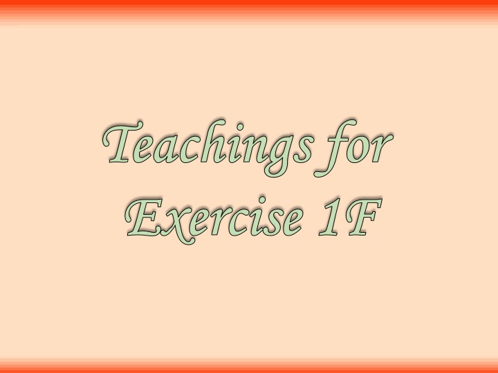 teachings for teachings for exercise 1f exercise n.w