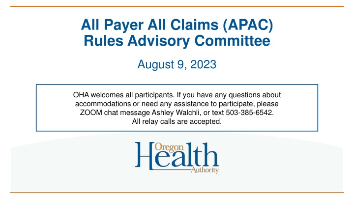 all payer all claims apac rules advisory committee n.w