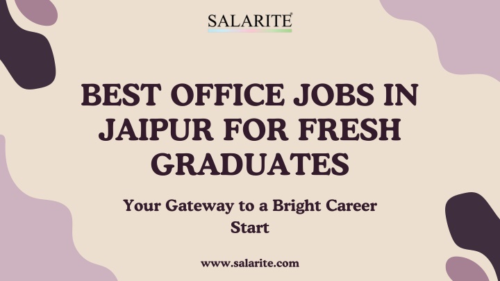best office jobs in jaipur for fresh graduates n.w