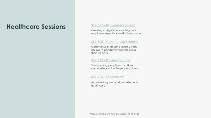 healthcare sessions n.w