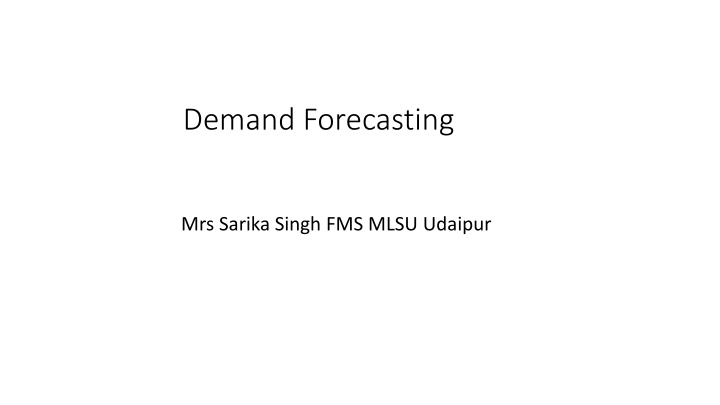 Demand Forecasting Methods and Techniques
