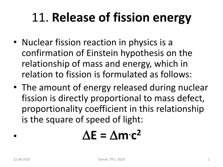 11 release of fission energy n.w