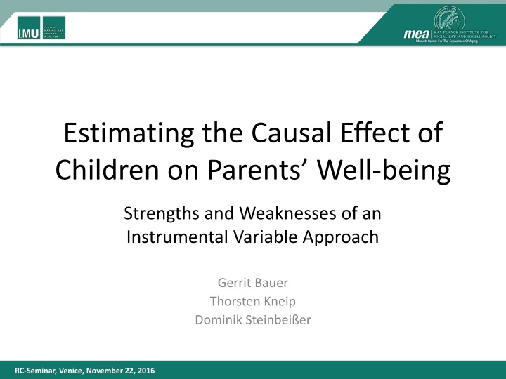 estimating the causal effect of children n.w