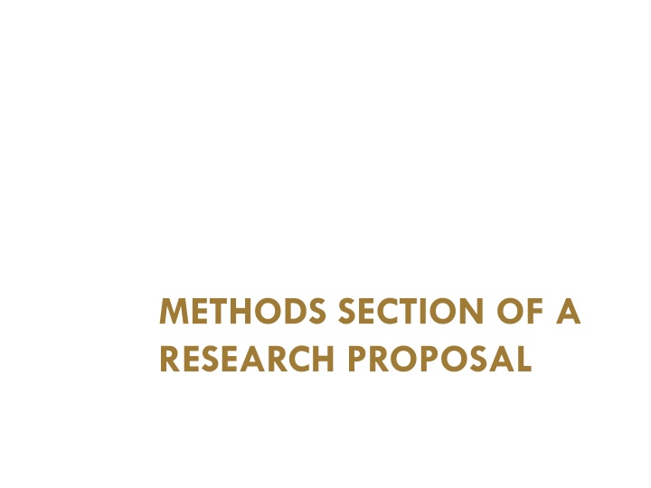 methods section of a research proposal n.w