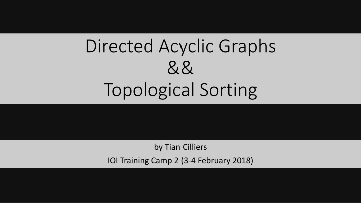 Directed Acyclic Graphs & Topological Sorting