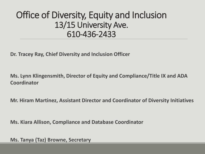 office of diversity equity and inclusion office n.w