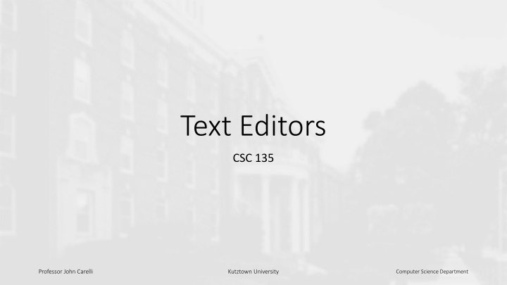 Text Editors in Computer Science