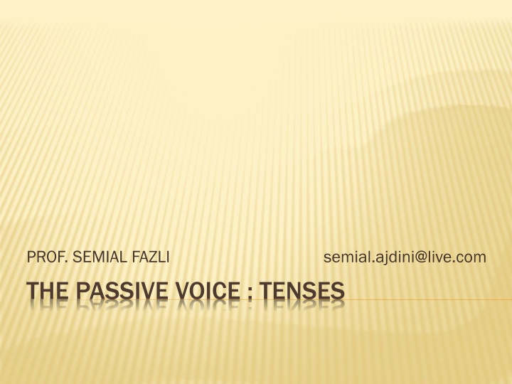 Passive Voice Usage in English