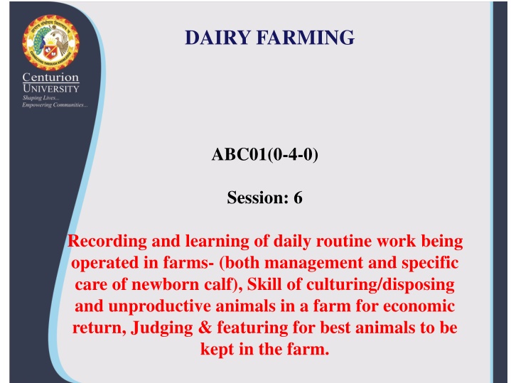 dairy farming n.w