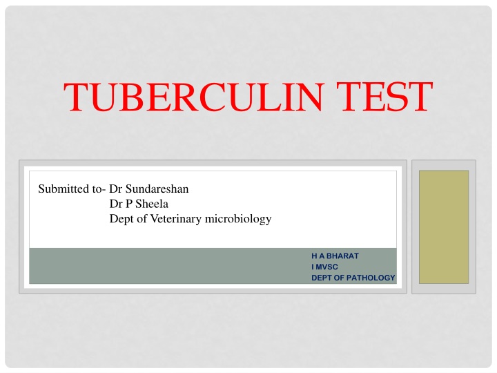 tuberculin test n.w