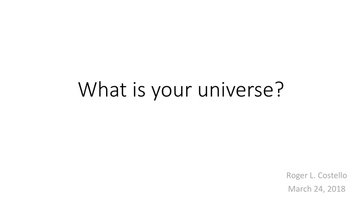 what is your universe n.w