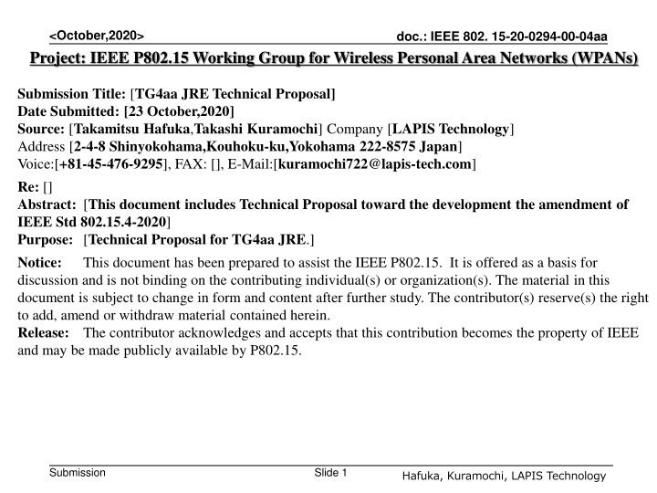 october 2020 project ieee p802 15 working group n.w