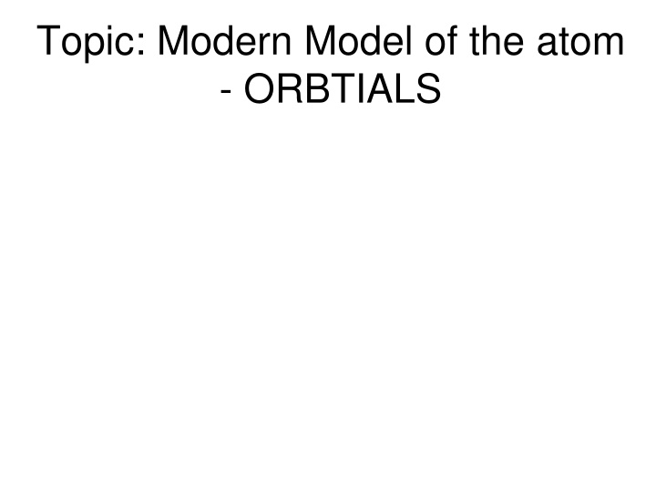 topic modern model of the atom orbtials n.w