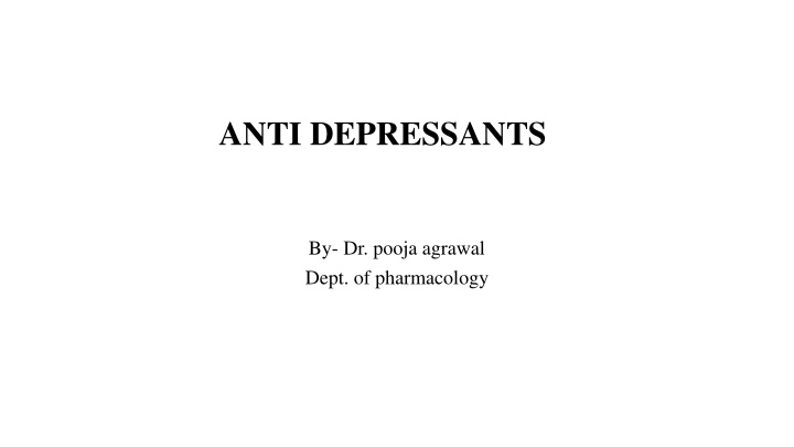 anti depressants n.w