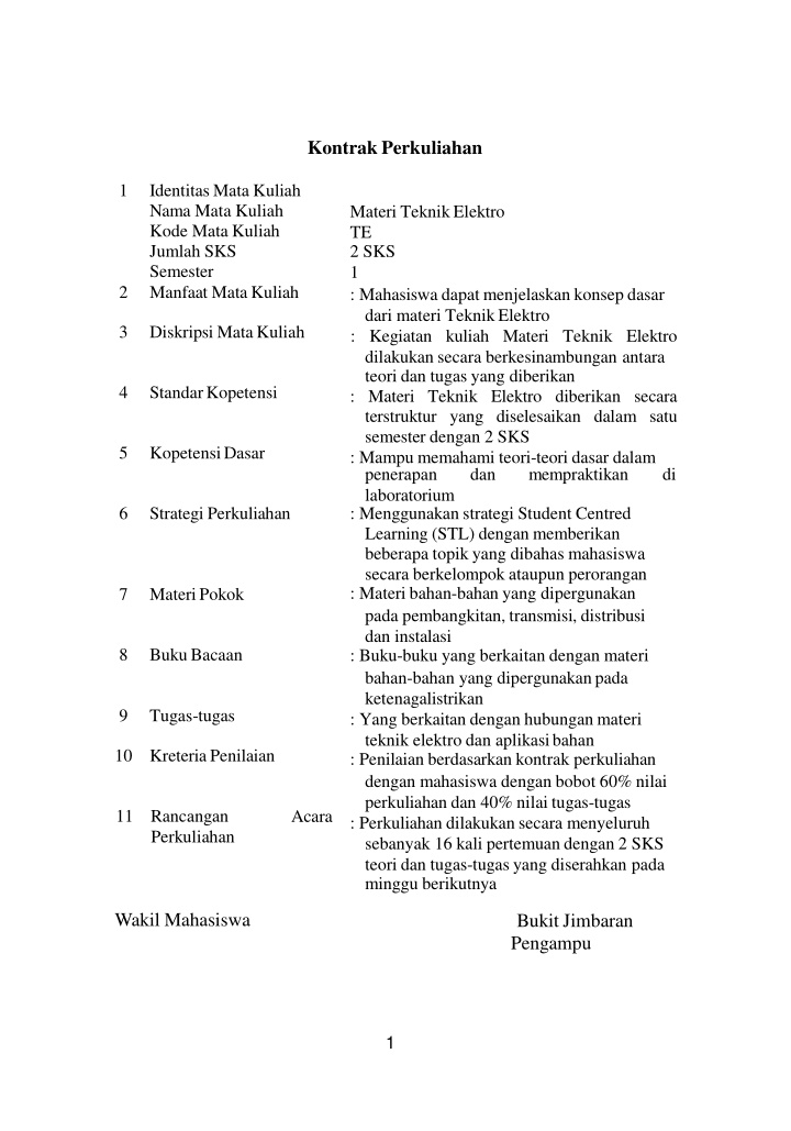 kontrak perkuliahan n.w
