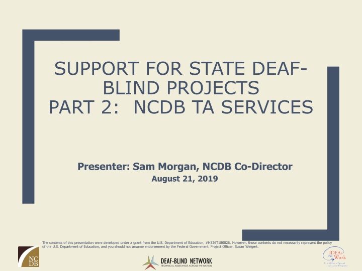 support for state deaf blind projects part 2 ncdb n.w