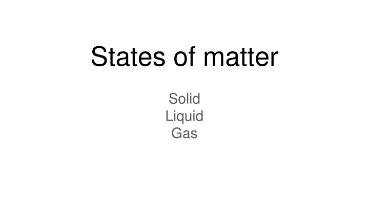 states of matter n.w