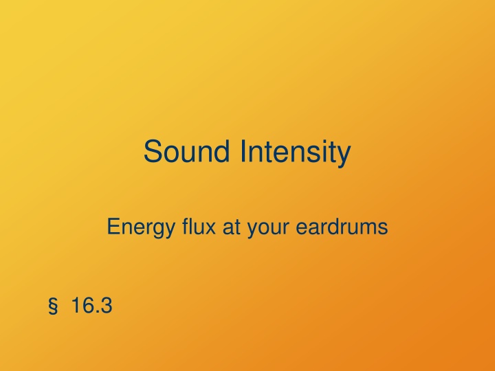 sound intensity n.w