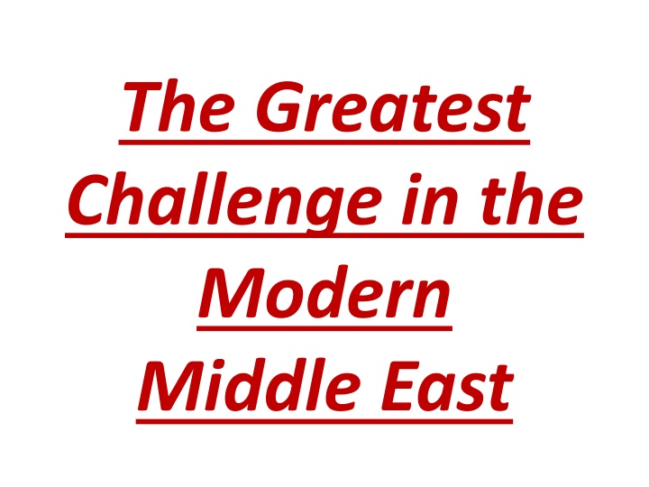 the greatest challenge in the modern middle east n.w
