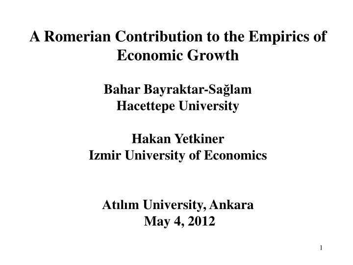 a romerian contribution to the empirics n.w