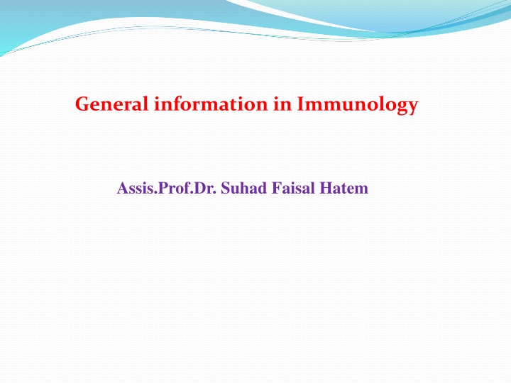 general information in immunology n.w