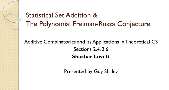 statistical set addition the polynomial freiman n.w