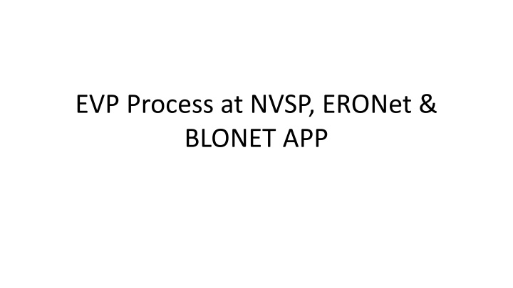 evp process at nvsp eronet blonet app n.w