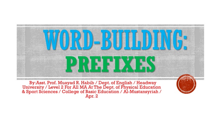 word building prefixes n.w