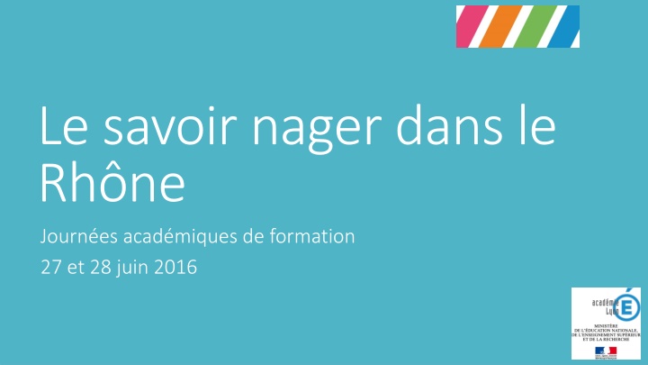 le savoir nager dans le rh ne journ es acad n.w