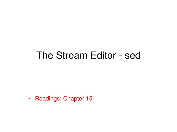 the stream editor sed n.w