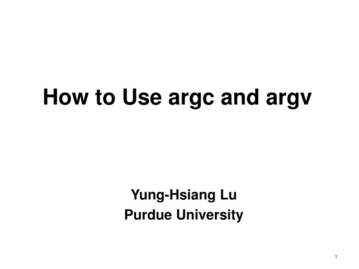 how to use argc and argv n.w