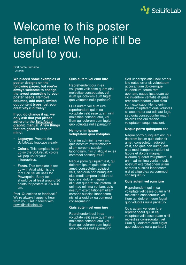 welcome to this poster template we hope n.w