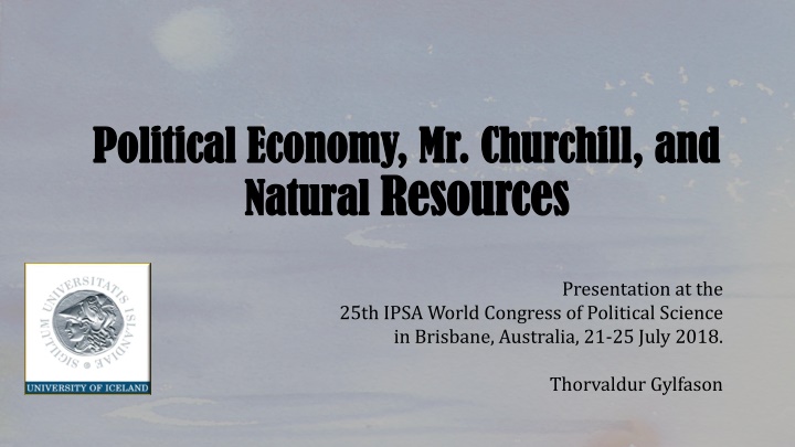 political economy mr churchill and political n.w
