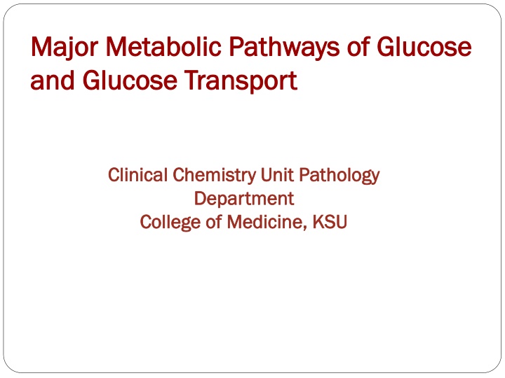 major metabolic pathways of glucose major n.w