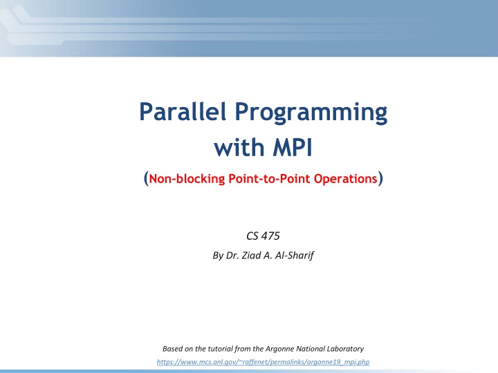 parallel programming with mpi non blocking point n.w