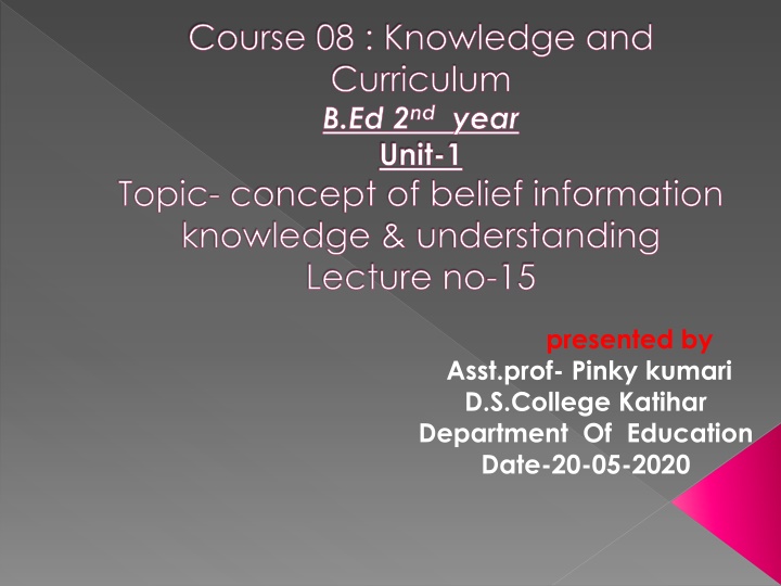 course 08 knowledge and curriculum b ed 2 nd year n.w