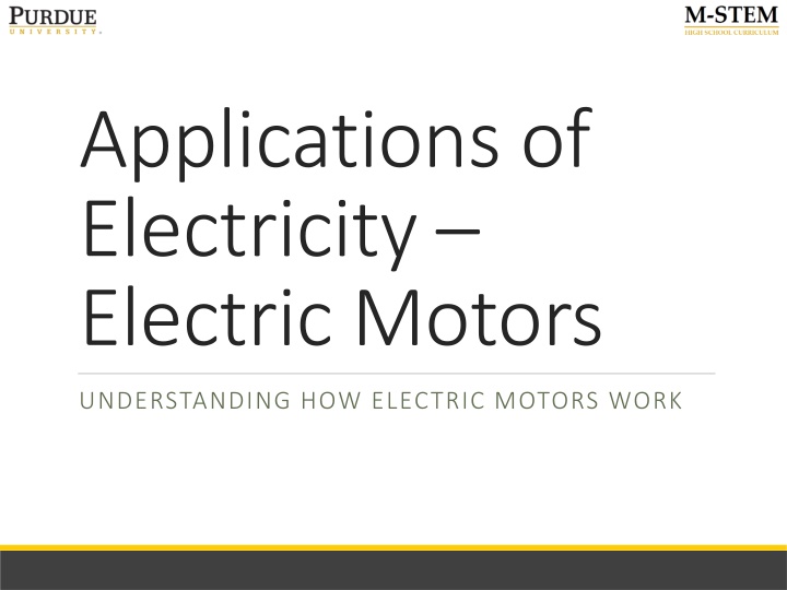 applications of electricity electric motors n.w