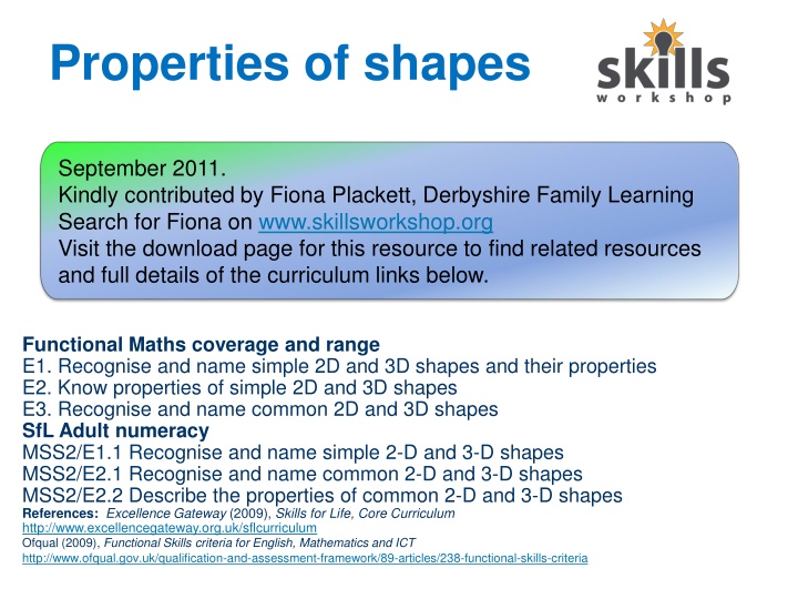 Shapes and Their Properties