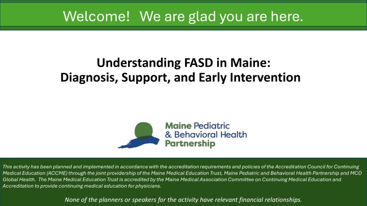 Maine FASD: Diagnosis, Support, and Early Intervention