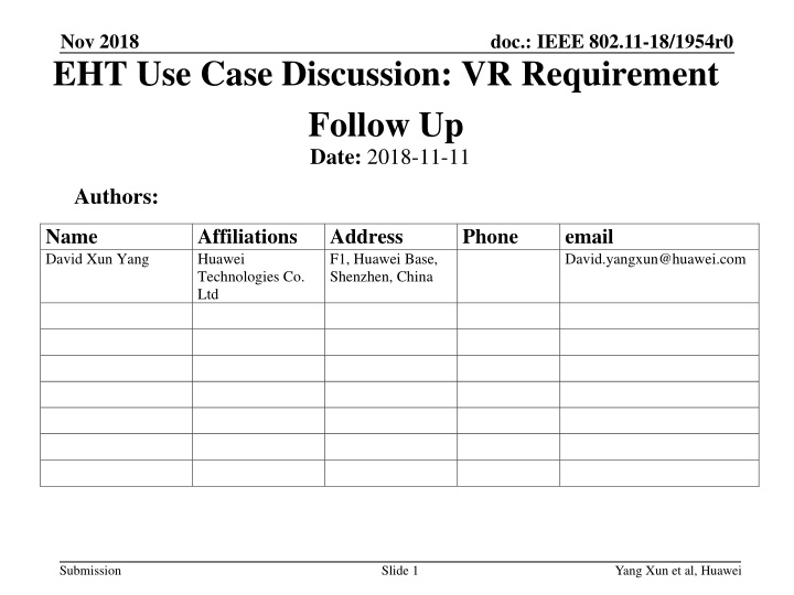VR Requirement Analysis for Wireless Transmission