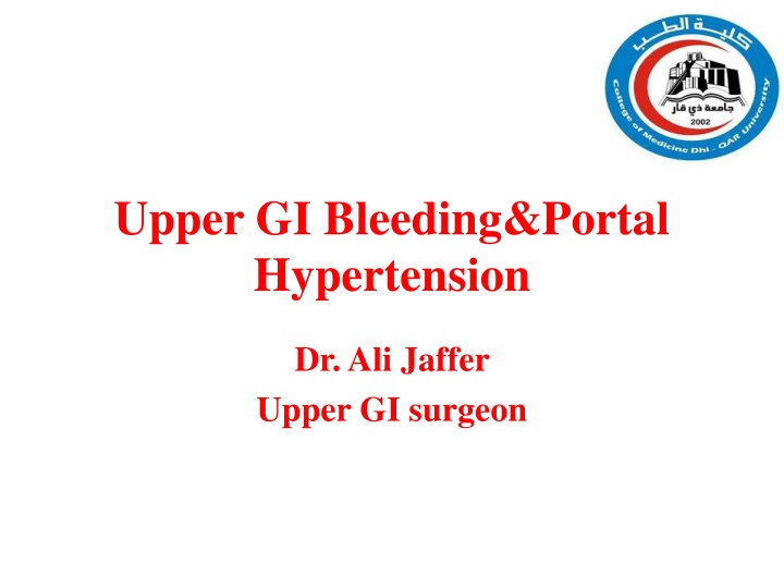 Upper GI Bleeding and Portal Hypertension