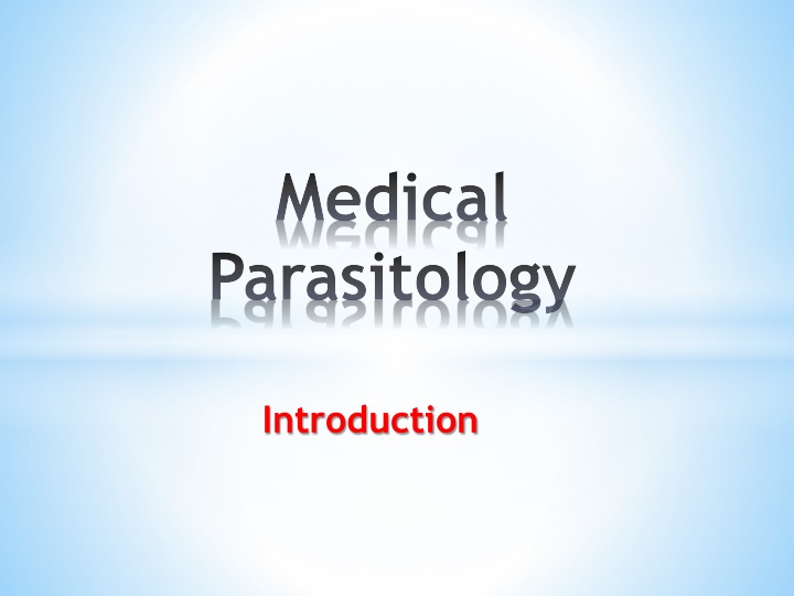 medical parasitology n.w