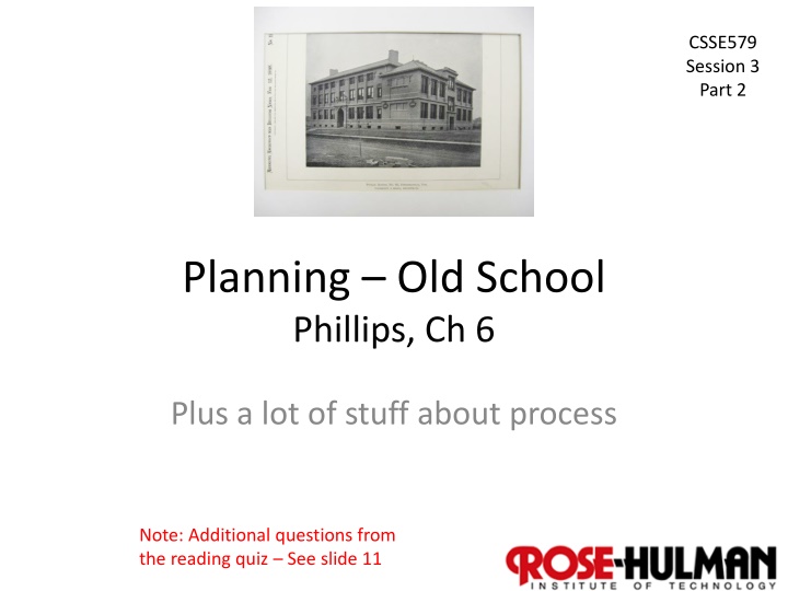 Practical Insights into Planning Methodologies