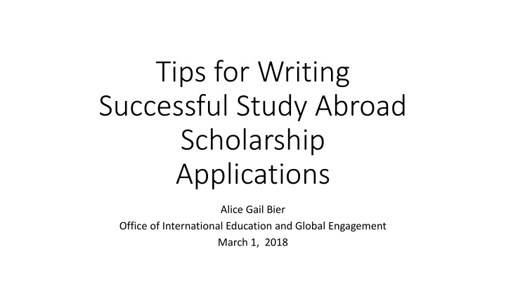 Writing Successful Study Abroad Scholarship Applications