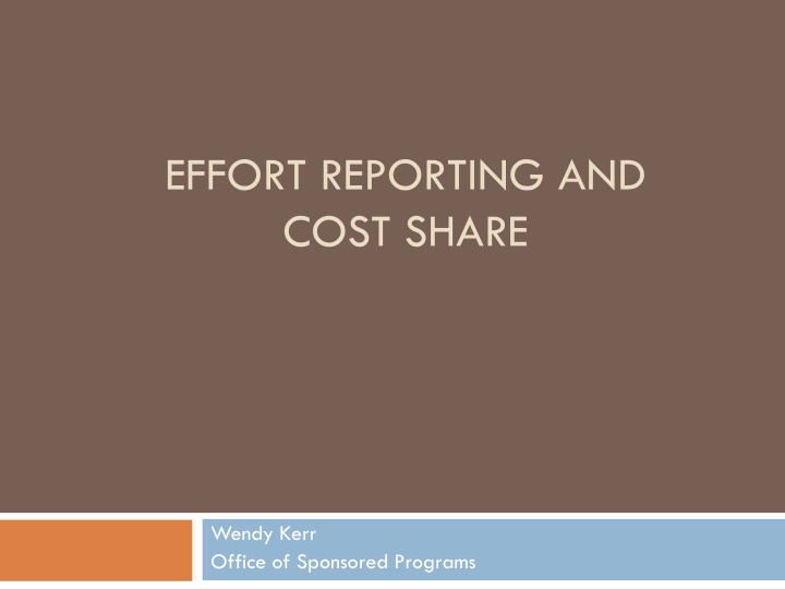 effort reporting and cost share n.w